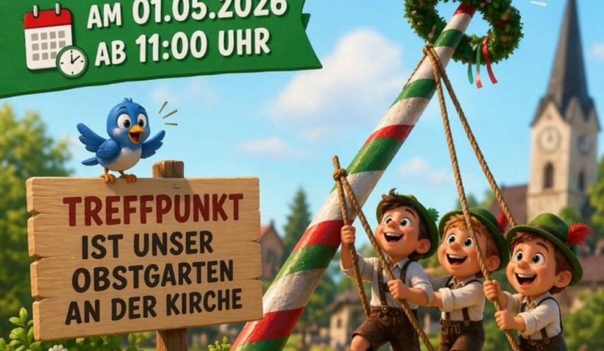 Aufstellung Maibaum