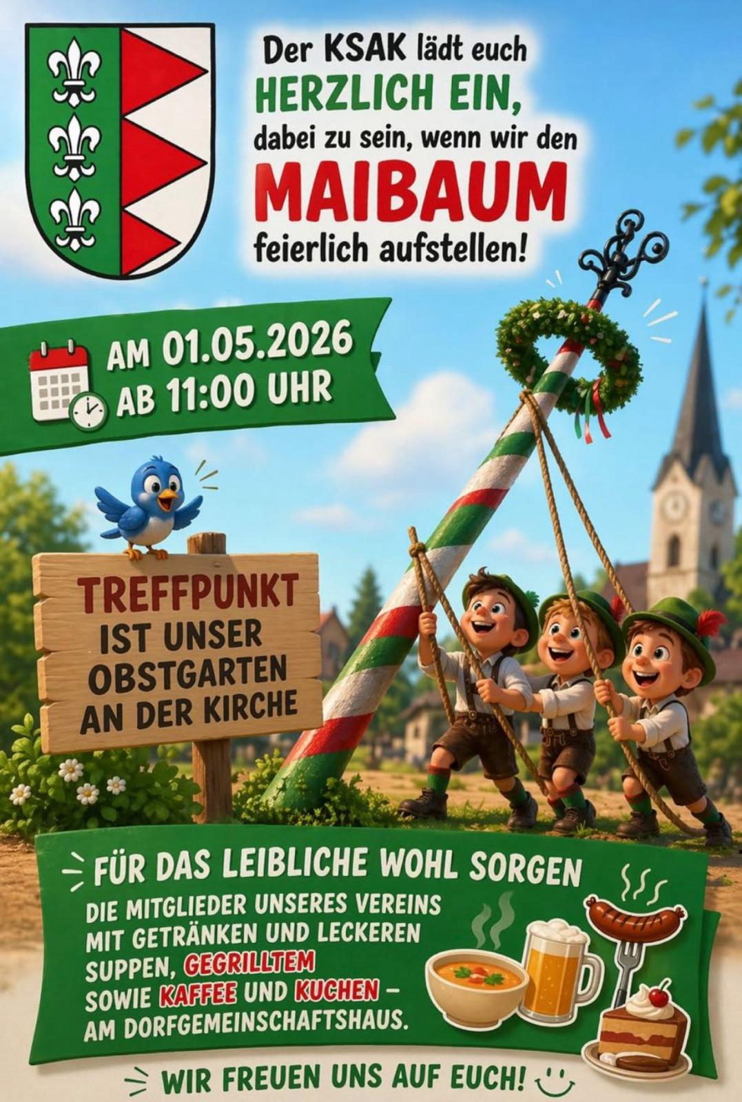 Aufstellung Maibaum